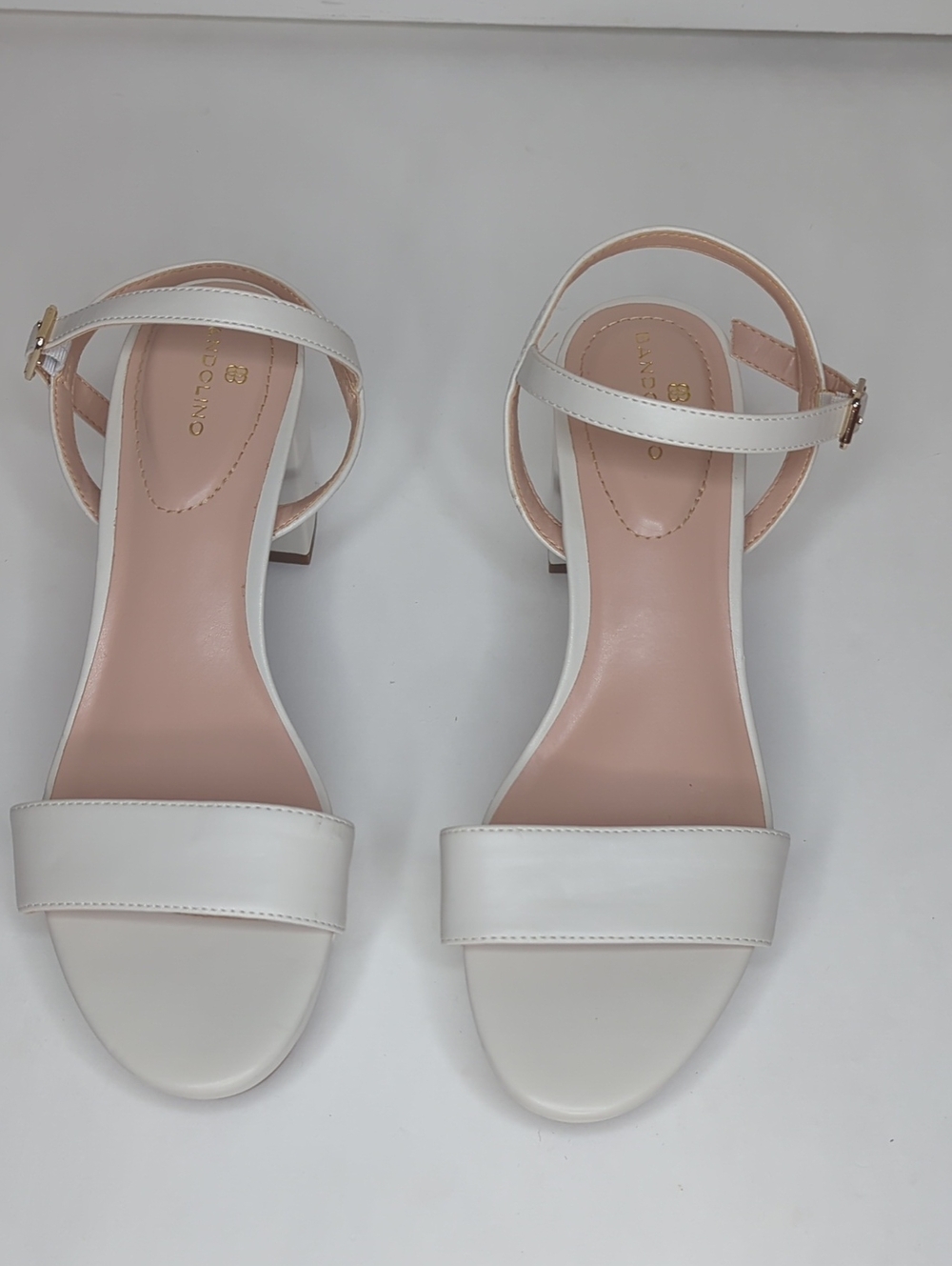 Bandolino Women's Pennie Block Heel Platform Dress Sandals Shoes Ivory